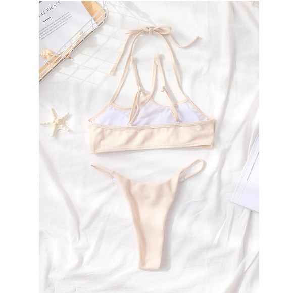 Strappy Rib-Knit 2 Piece Bikini Set - Picture 3 of 6